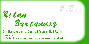 milan bartanusz business card